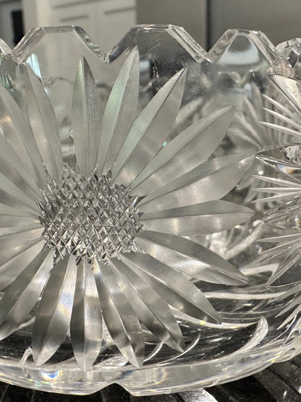 GORGEOUS hand cut Lead CRYSTAL BOWL VINTAGE- UNIQUE